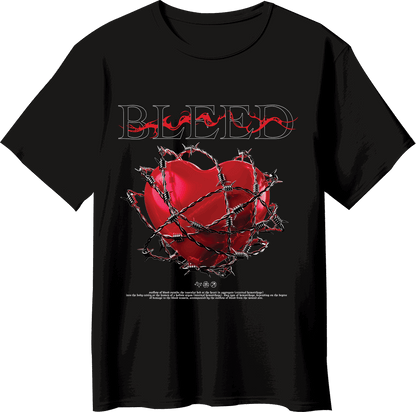 Bleed Barbed Wire Heart T-Shirt - Opendoor Accessories