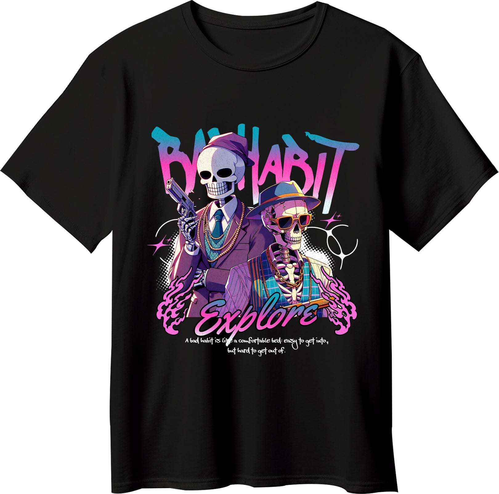 Bad Habit Graphic T-Shirt – Black - Opendoor Accessories