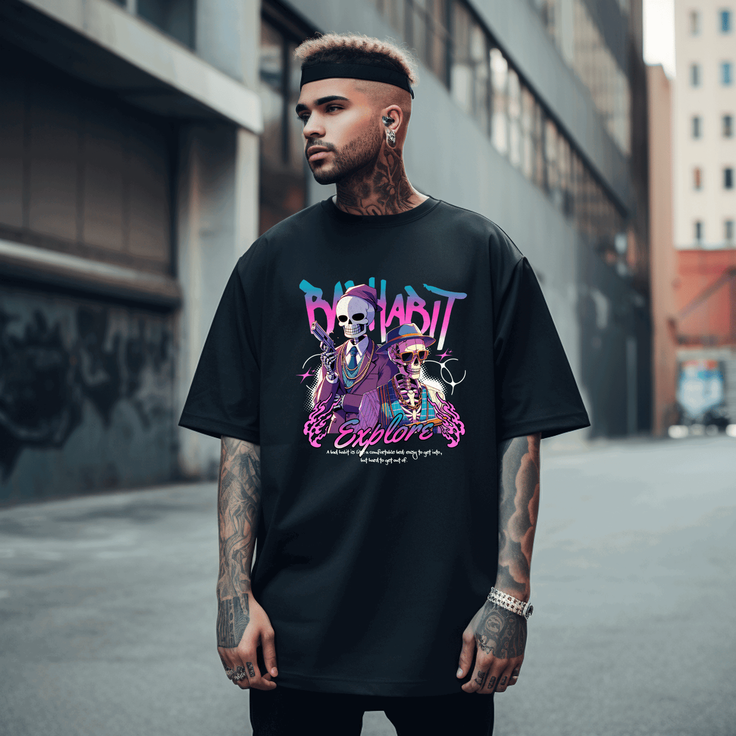 Bad Habit Graphic T-Shirt – Black - Opendoor Accessories