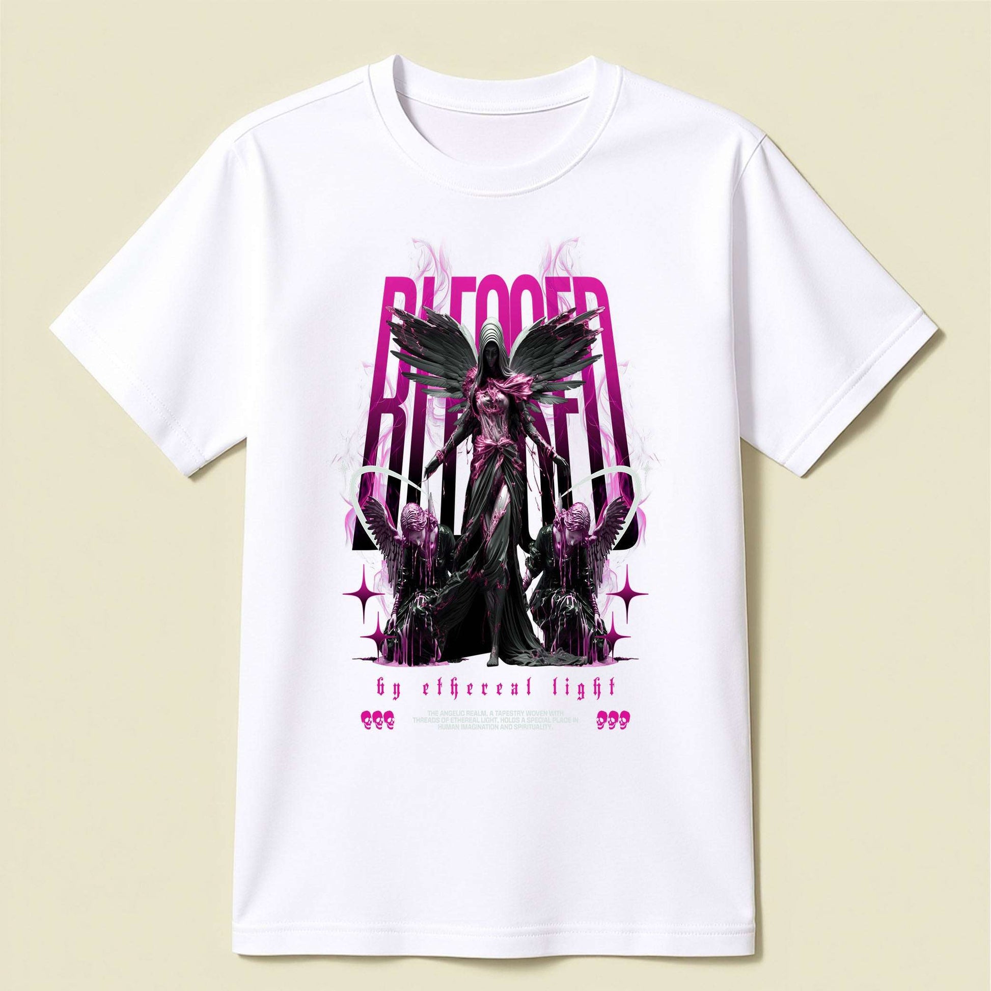 Blessed by Light Design - White Graphic T Shirt for Men - Opendoor Accessories