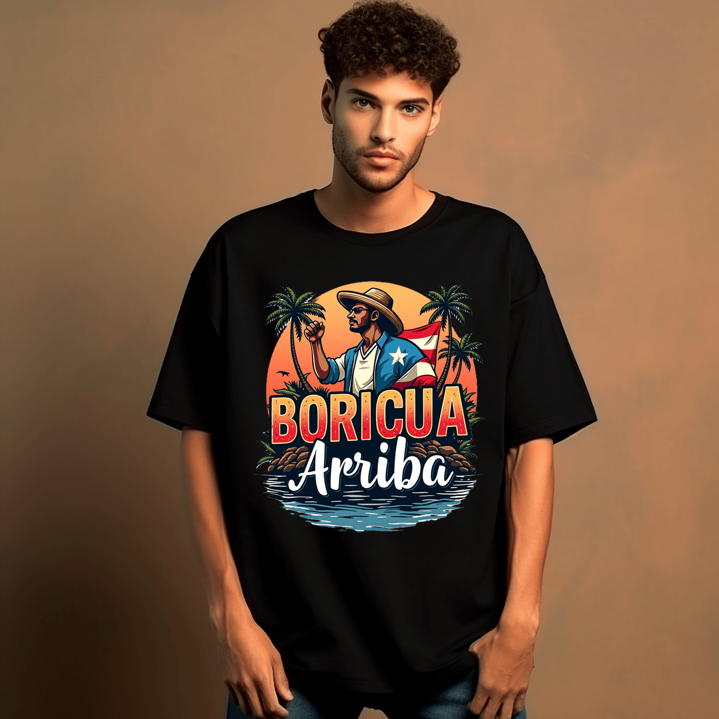 Boricua Arriba T-Shirt - Black - Opendoor Accessories