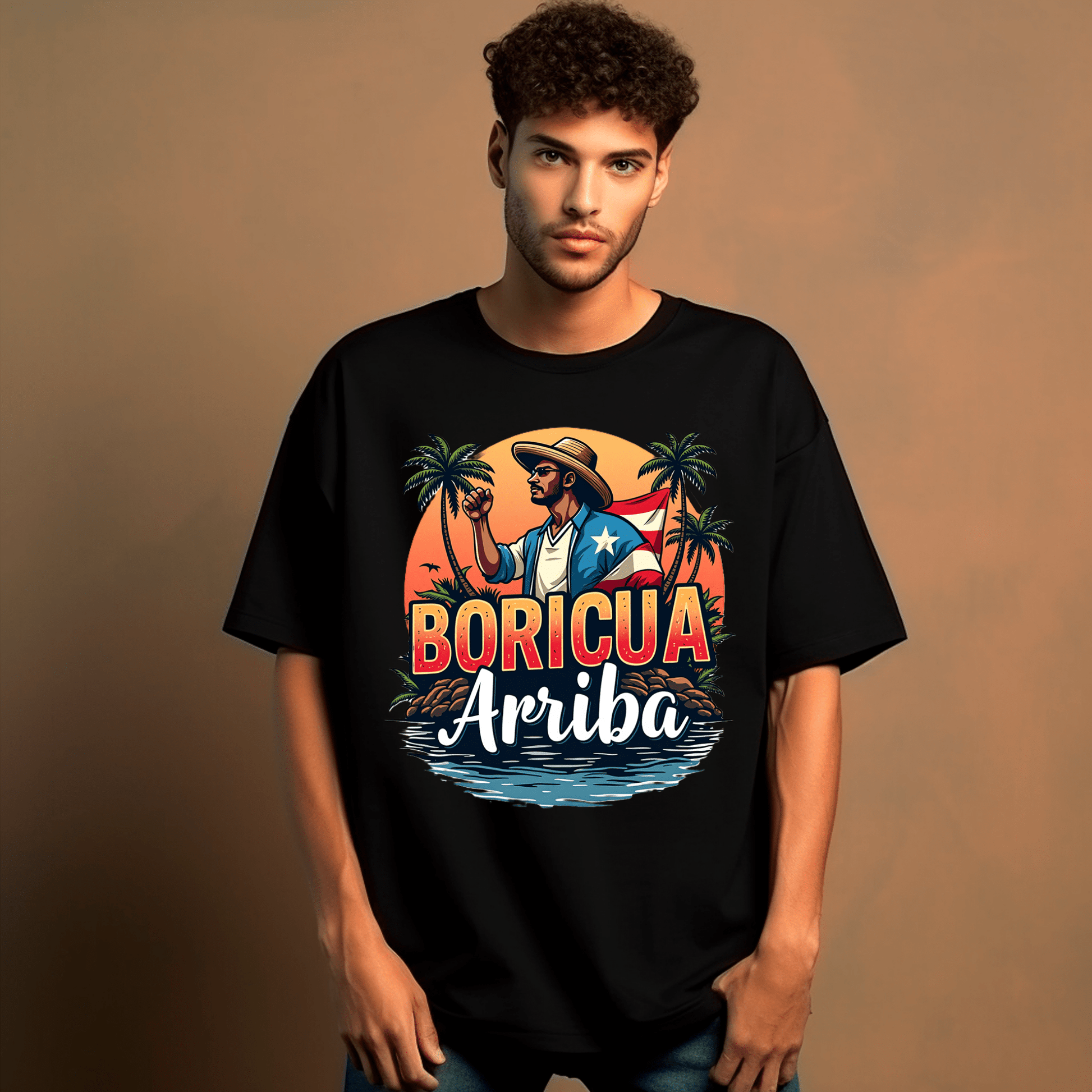 Boricua Arriba T-Shirt - Black - Opendoor Accessories