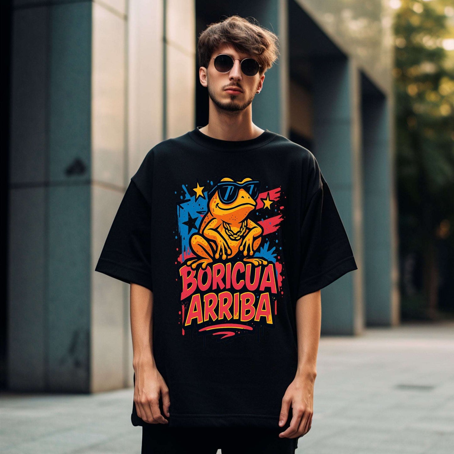 Boricua Arriba Coquí Graphic T-Shirt - Opendoor Accessories