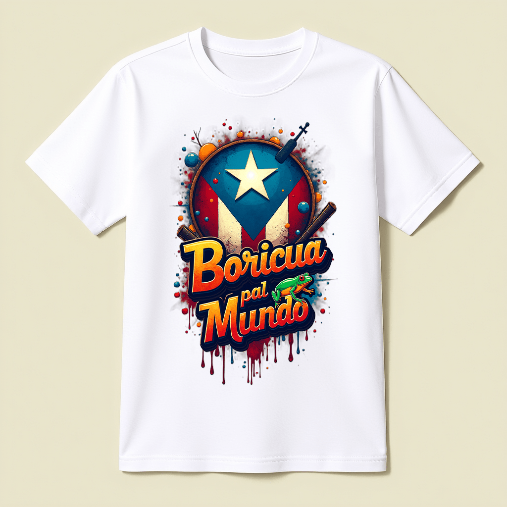 Boricua Pal Mundo T-Shirt (Graffiti Style) - Opendoor Accessories