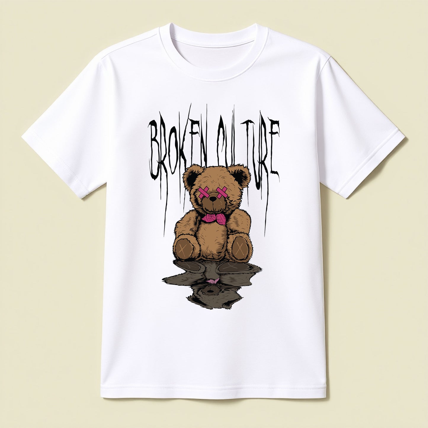 Broken Culture T-Shirt | Distressed Teddy Bear Streetwear - Opendoor Accessories