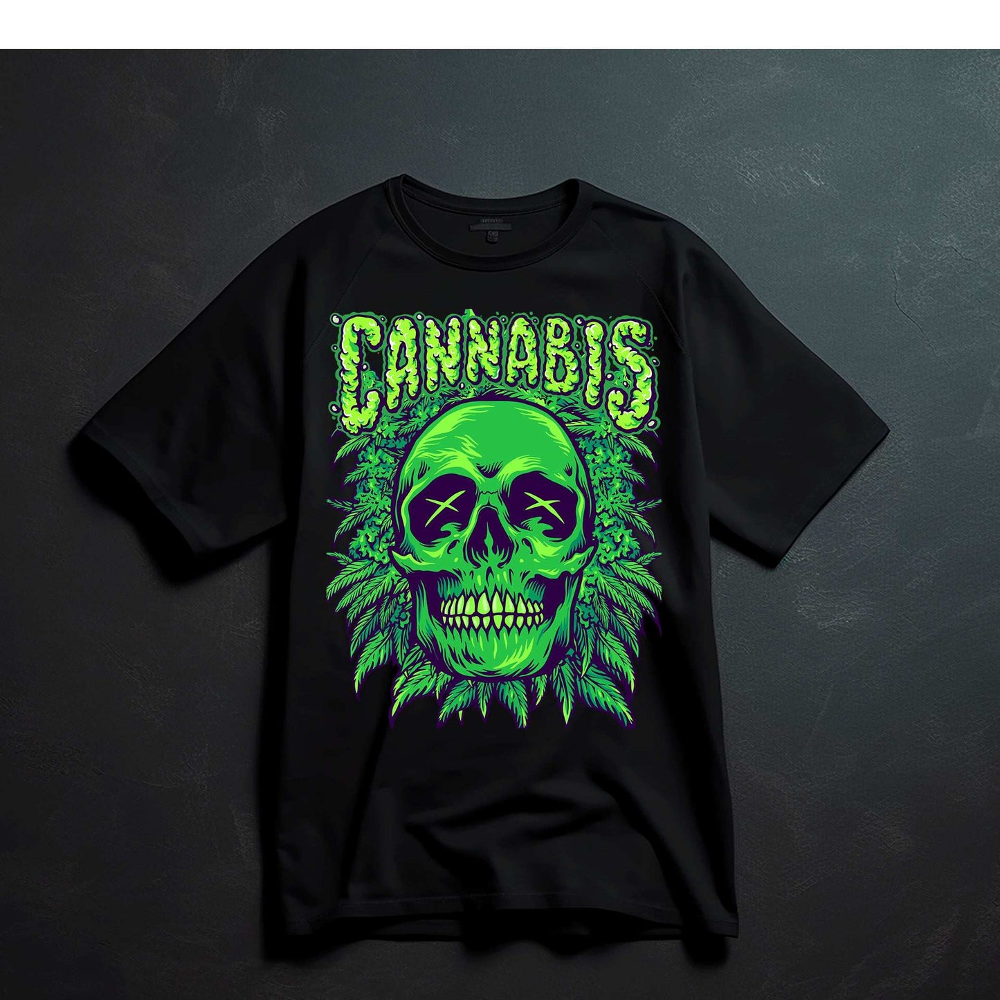 Cannabis Skull T-Shirt - Opendoor Accessories