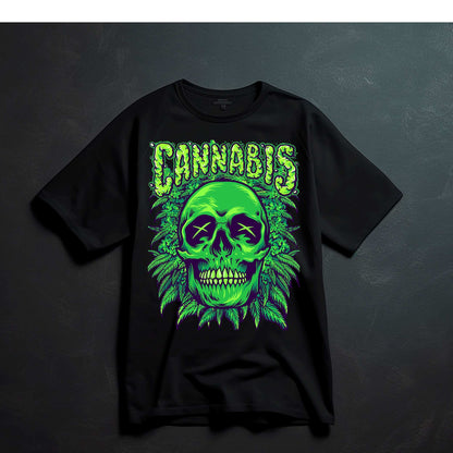 Cannabis Skull T-Shirt - Opendoor Accessories