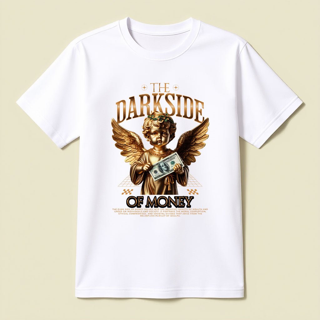 Darkside Of Money T-Shirt | Golden Angel Streetwear Tee - Opendoor Accessories