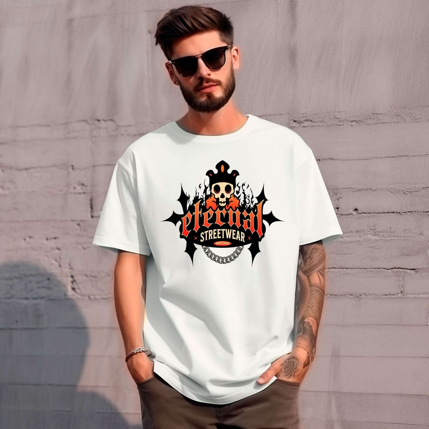 Eternal Streetwear Skull Graphic T-Shirt - Opendoor Accessories
