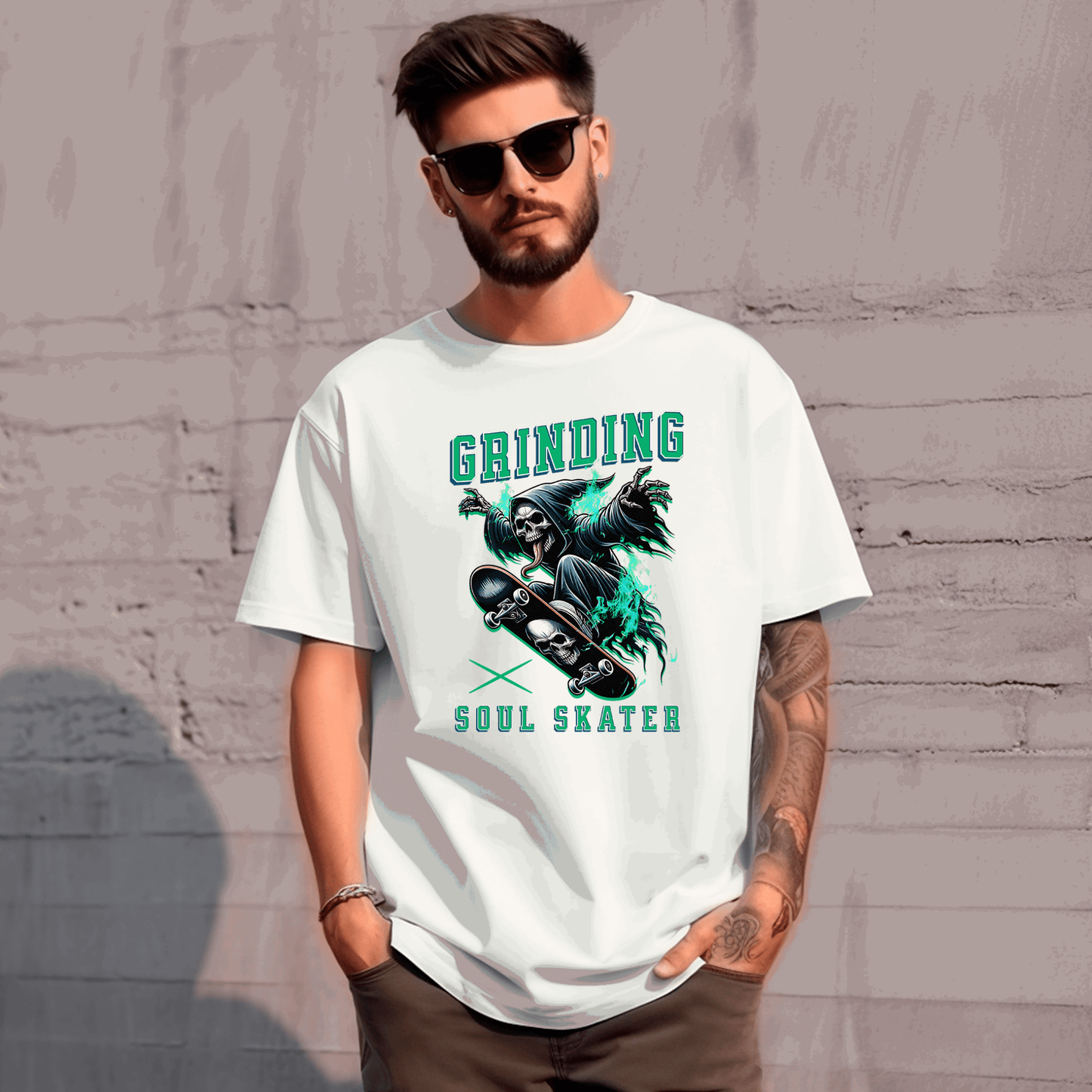 Grinding Soul Skater T-Shirt - Opendoor Accessories