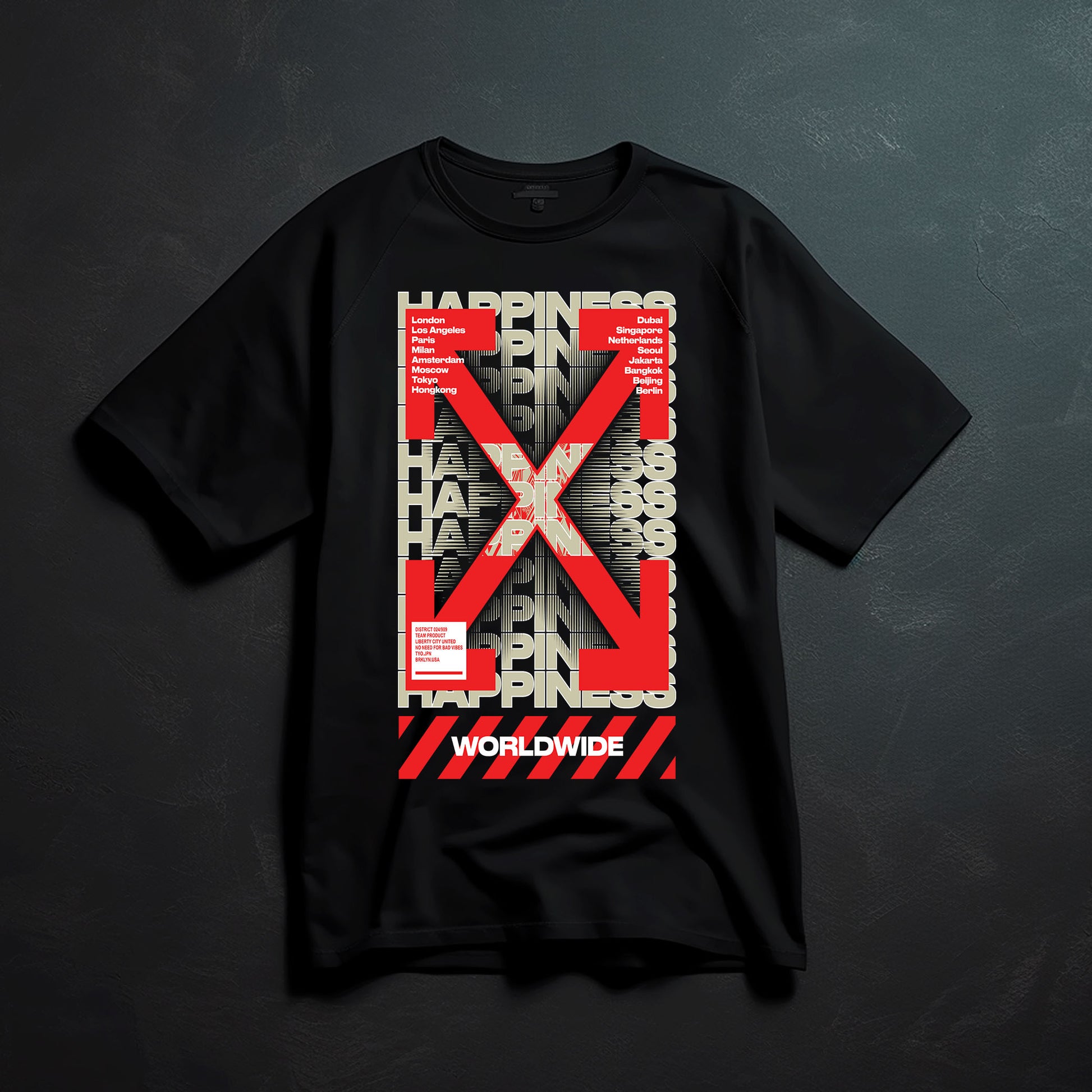 Happiness Worldwide T-Shirt - Opendoor Accessories