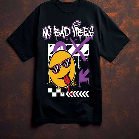 "No Bad Vibes" T-Shirt – Keep the Energy High - Opendoor Accessories
