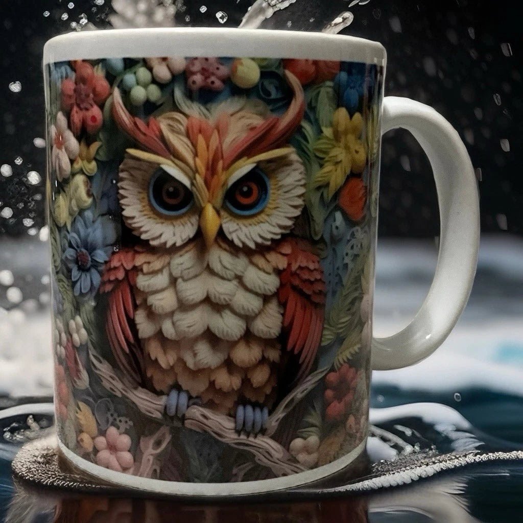 Owl Protect Darkness Mug – Your Wise and Colorful Companion - Opendoor Accessories