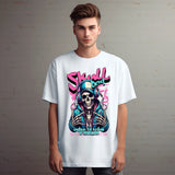 Skull Beat T-Shirt | Neon Streetwear Music Graphic Tee - Opendoor Accessories