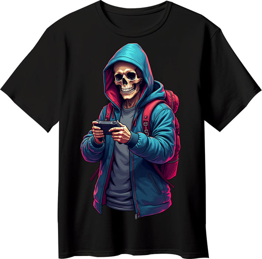 Skull Skeletor Gamer Graphic T-Shirt – Black - Opendoor Accessories