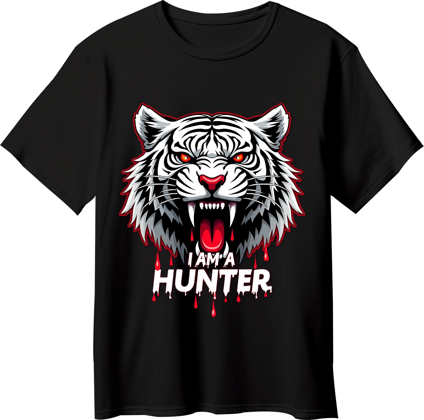 White Tiger Hunter T-Shirt – Wear the Fury of the Wild - Opendoor Accessories