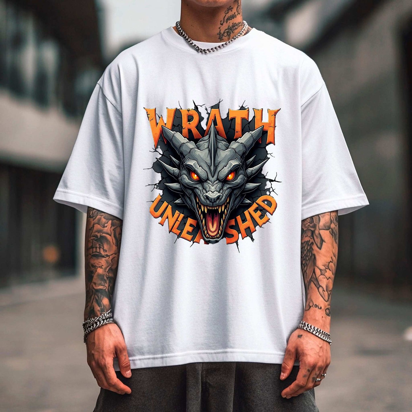 Wrath Unleashed Stone Dragon Graphic T-Shirt - Opendoor Accessories